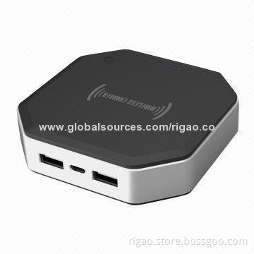QI wireless charger with 10,000mAh Li-ion battery, for iPhone 5, Samsung Galaxy Note